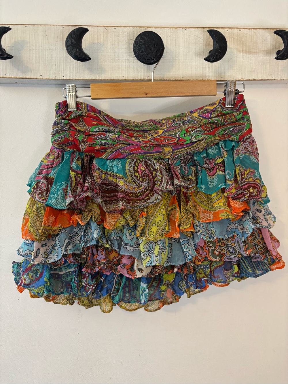 Zara Multicolor Paisley Ruffle Mini Skirt - Picture 5 of 11